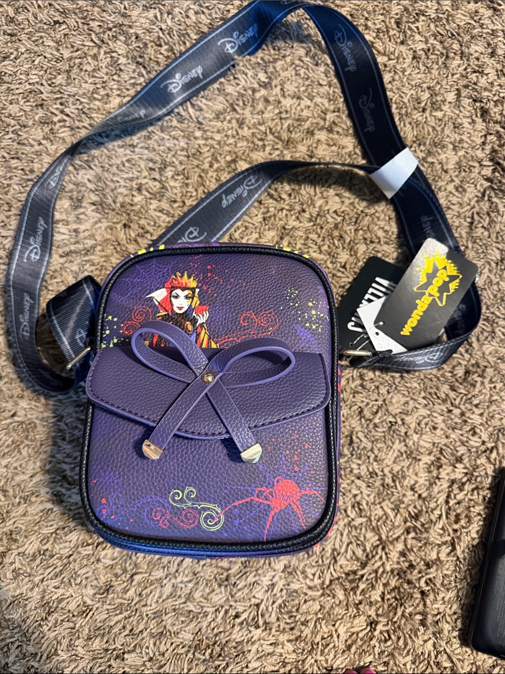 Disney Purple Queen-Themed Crossbody Bag with Decorative Bow